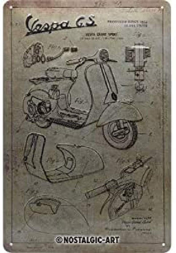 Medium Sign: Vespa - Parts Sketches